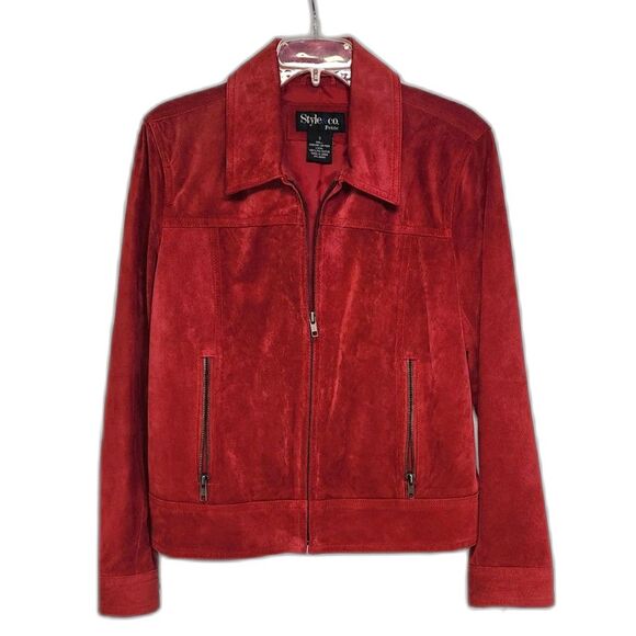 NWT Style & Co. Red Suede Jacket Size S - Picture 3 of 8